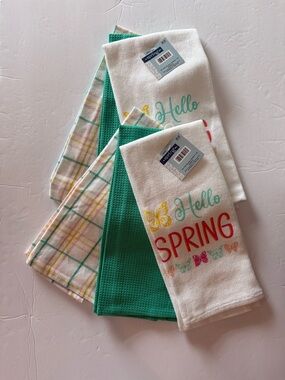 Hobby Lobby Kitchen Towels Hello Spring Lot of 2 New The Spring Shop